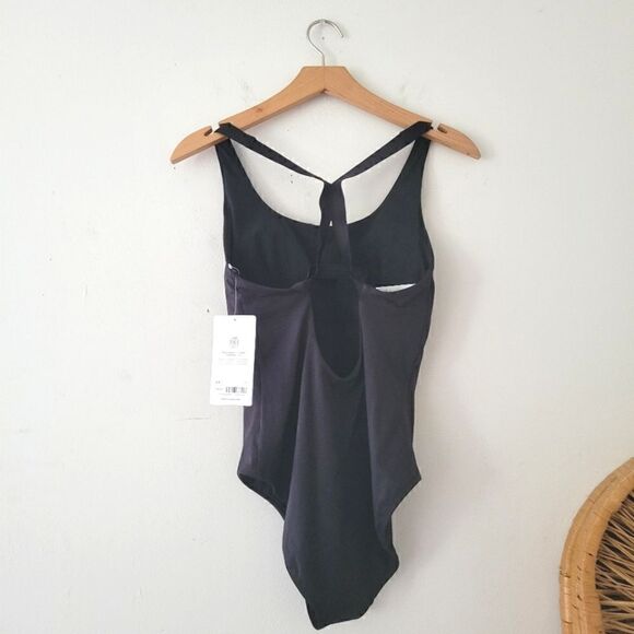 Athleta Malibu Swimsuit One Piece Black Strappy NWT Small - Picture 2 of 13